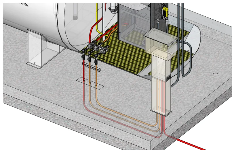 Conduit penetrations through concrete pad